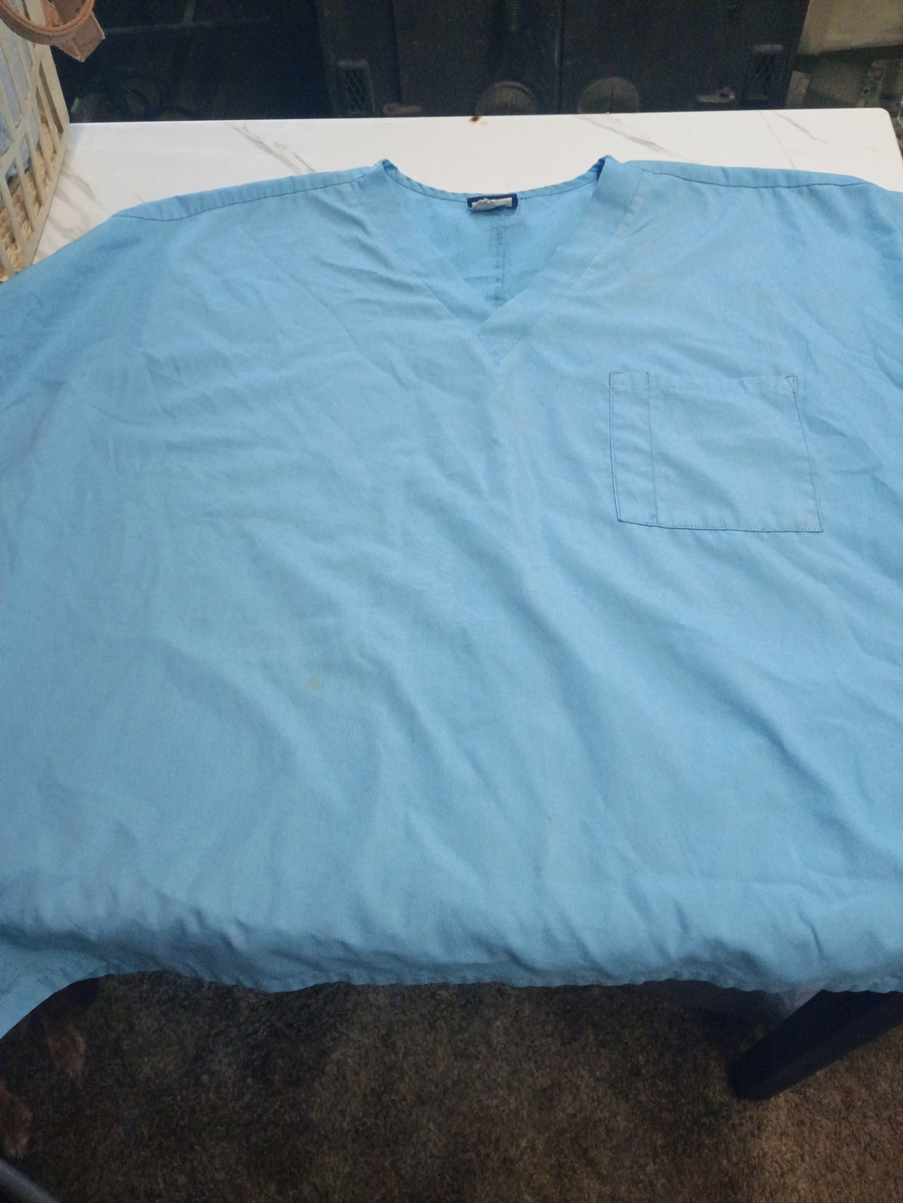 Cherokee Sky Blue V-Neck Nursing Smock